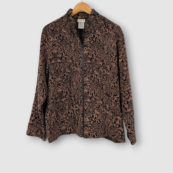 90s Vintage Tapestry Print Zip Up Jacket Women’s Size XL - Picture 1 of 5